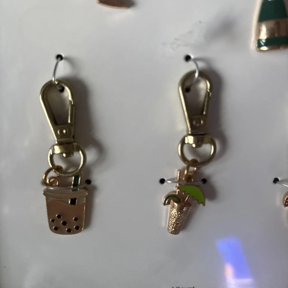 5 Pack Metal Drinks Phone Charms For Wristlets CrossBodies Bookbags or Keychains